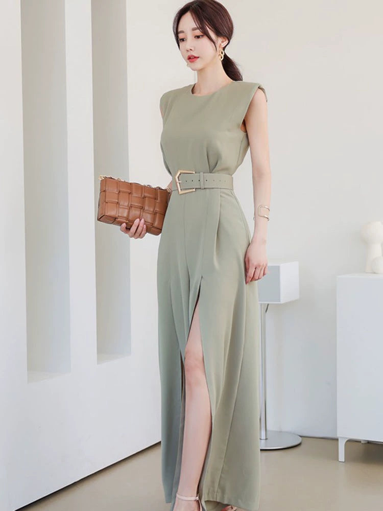 Classy Professional One-Piece Temperament Goddess Style Split Pants