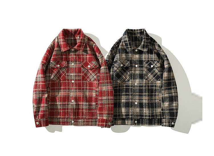 Wukong Is Available Plaid Lapel Autumn Loose Shirt