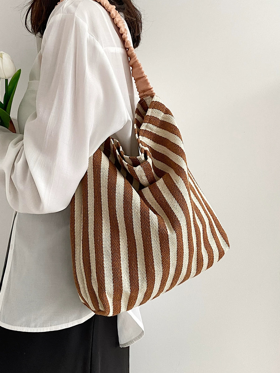 Idle Style Summer Stripes Contrast Color Handbag Artsy