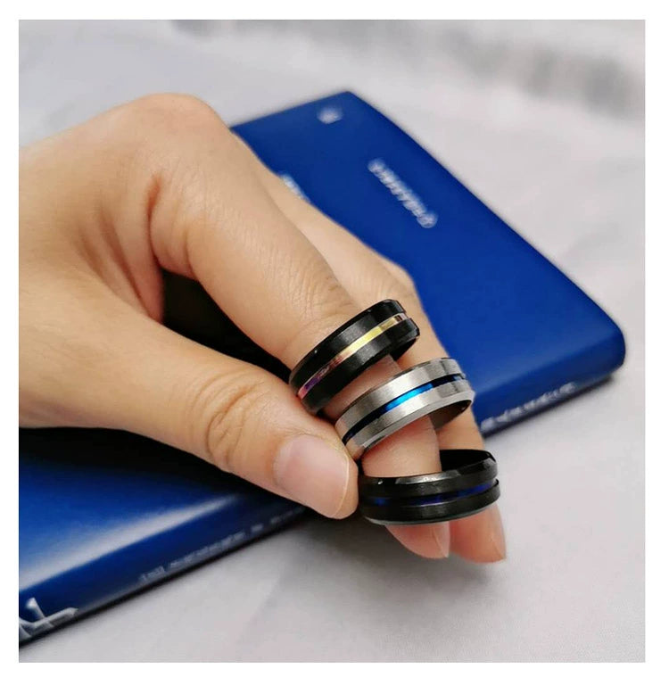 Trendy Brand Single Ring Men's Personality Hipster Titanium Steel Ring Ring Japanese and Korean Style Student Simple Men Little Finger Ring Women