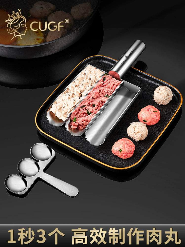 Stainless Steel Meatballs Maker Household Fish Ball Minced Shrimp Mold Make Meatballs Handy Gadget Meatballs Squeezer Tools