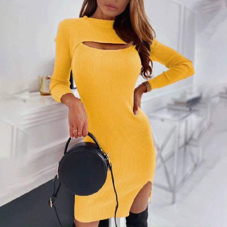 Cut out Slim Party New Casual Women's Dresses Silm Dress