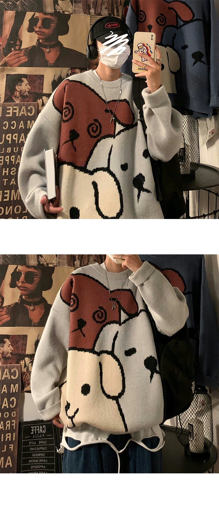 Trendy round Neck Sweater Street Fashion Cartoon