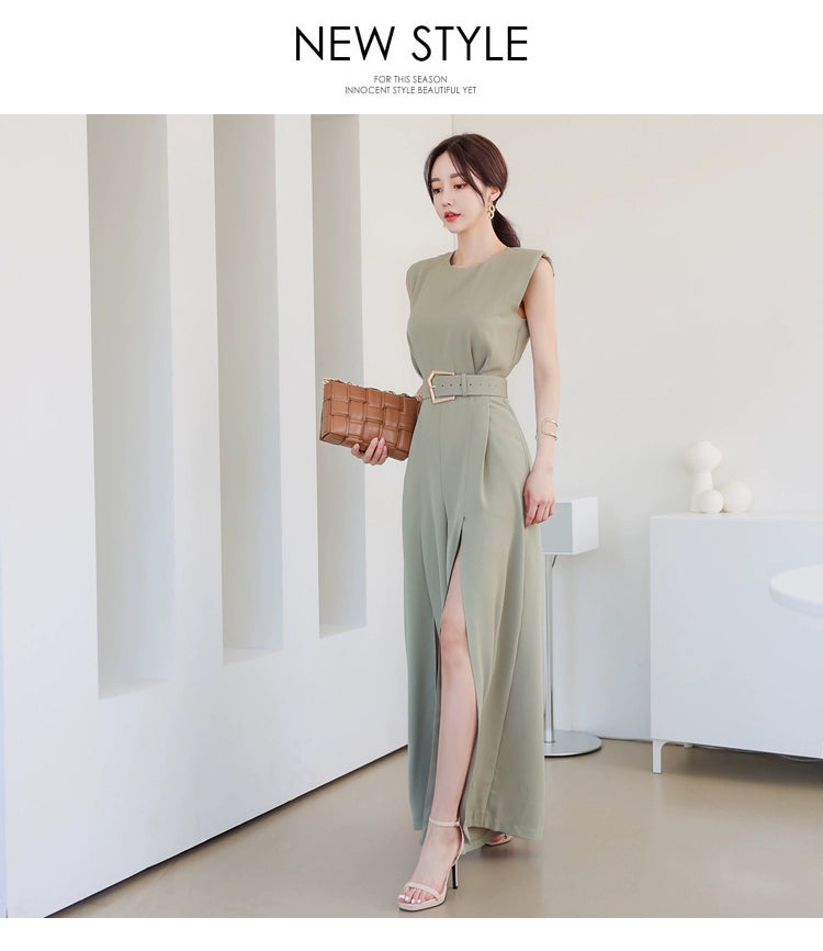 Classy Professional One-Piece Temperament Goddess Style Split Pants