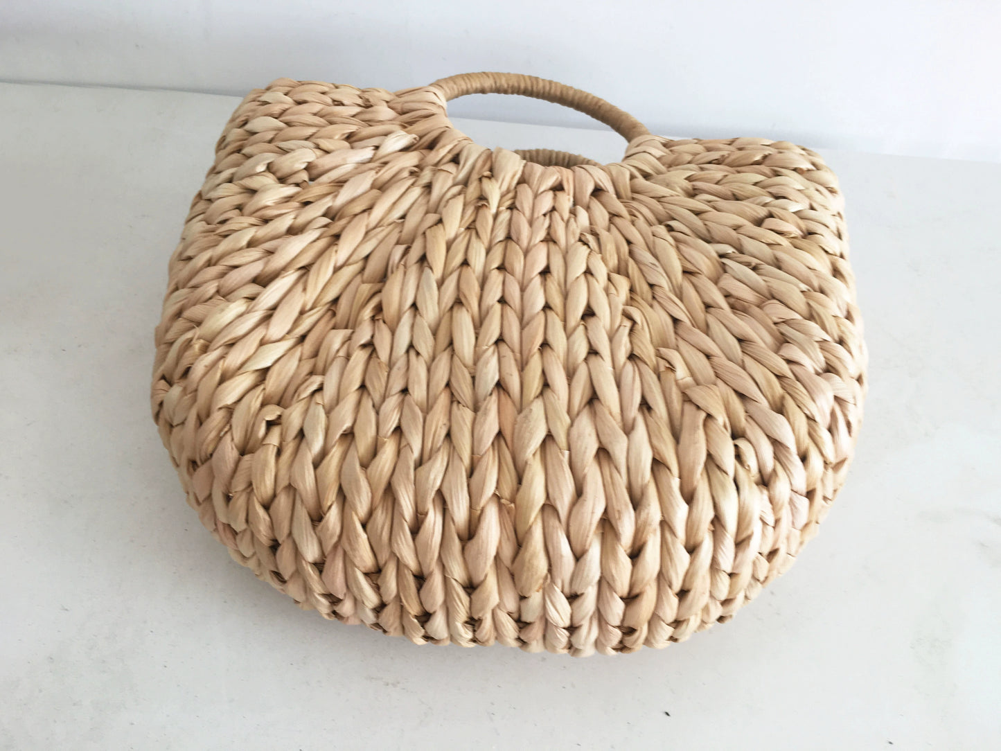 New Straw Bag Corn Husk Hand-Woven Bag Beach Bag Summer Pure Color Satchel Half Moon Women's Bag Hot