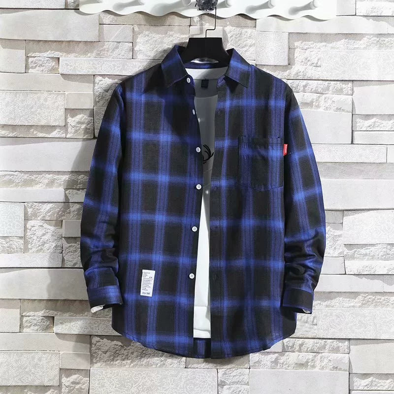 Plaid Trendy Casual Bottoming Shirt