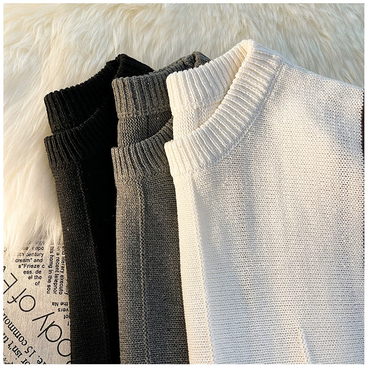 Color-Block Crew Neck Sweater Loose Ins Hong Kong Style Sweater