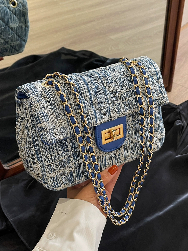 Women's Denim Quilted Best Selling Chain Bag