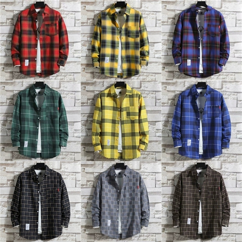 Plaid Trendy Casual Bottoming Shirt