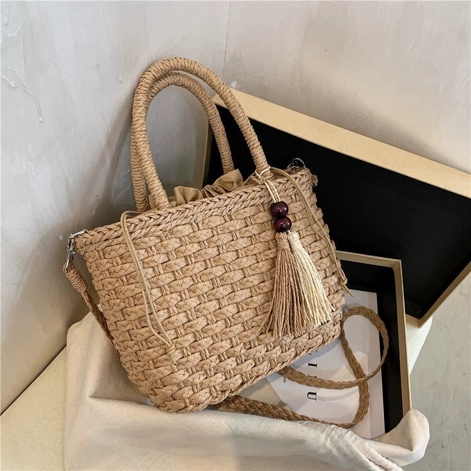 Bag Female K-style Seaside Vacation Tassel Straw Woven Bag