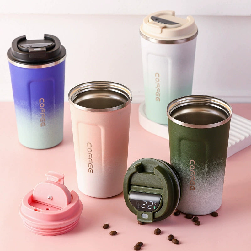 Stainless Steel Coffee Cup Intelligent Temperature Measuring Vacuum Cup Outdoor Car Water Cup Portable Handy Cup