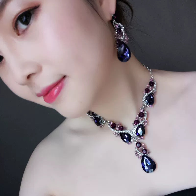 Fashion Rhinestone Sapphire Women's Dress Banquet Jewelry