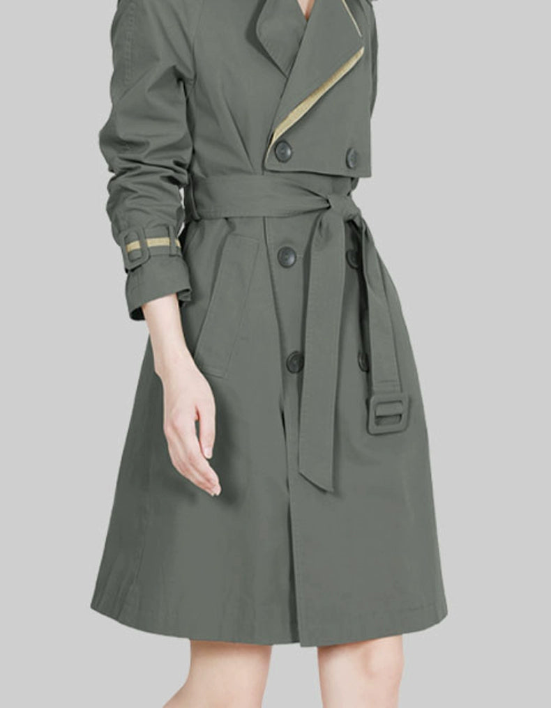 Coat for Women Slim Looking Anti-Aging Elegant Long Sleeve Trench Coat