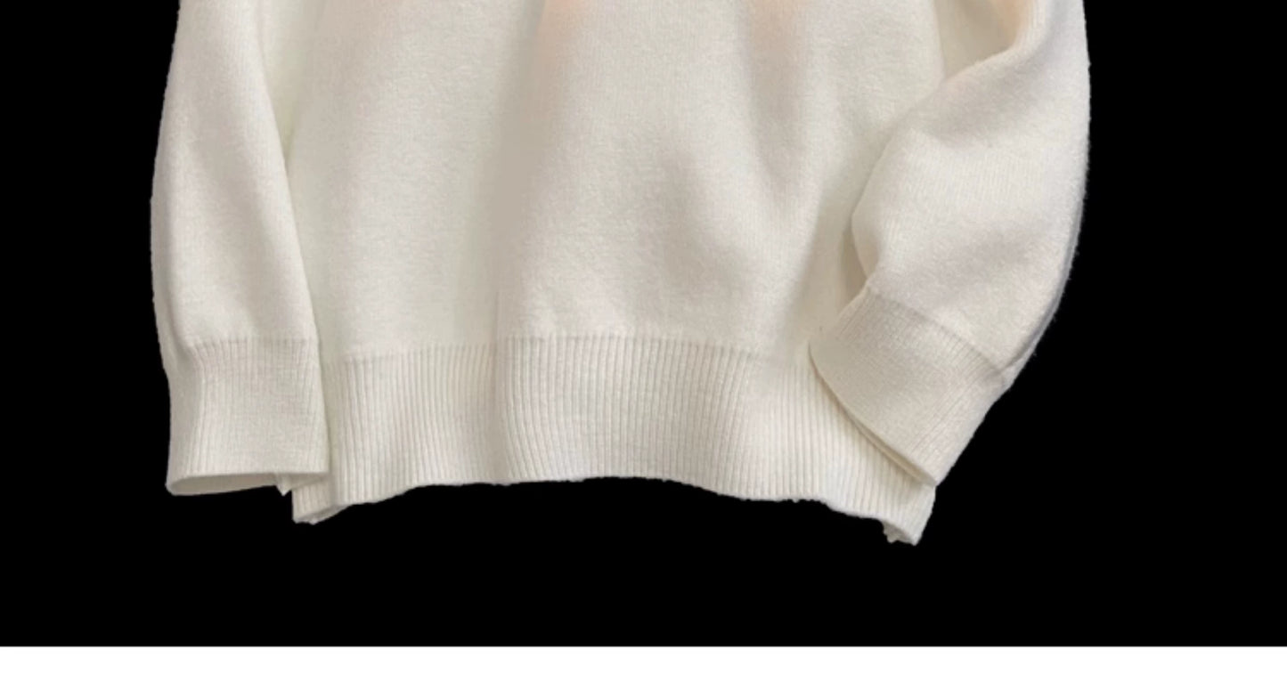 Round Neck Cashmere Casual Bottoming Plus Size Soft Glutinous Sweater