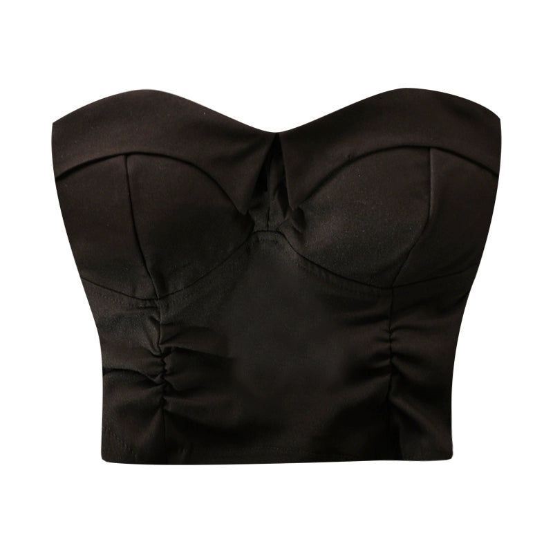 Slim Fit Sexy Backless Tube Top with Stylish Niche Design