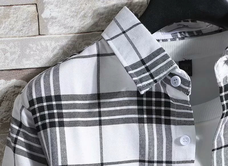 Plaid Trendy Casual Bottoming Shirt