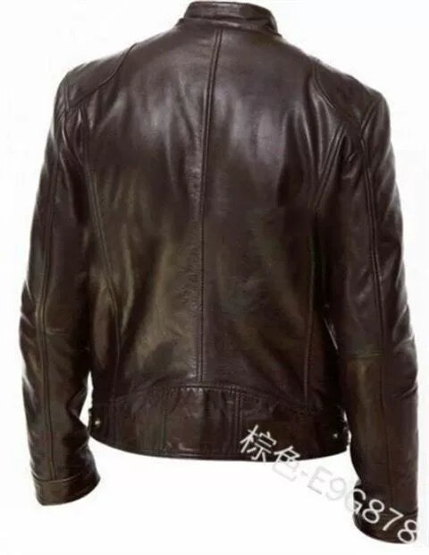 Men's Leather Jacket Bomber Motorcycle Biker Jackets Men's PU Leather Jacket