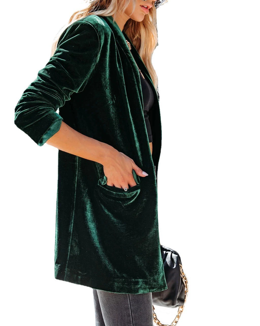 Lapel Long Sleeve Women's Fashion Coat Cardigan