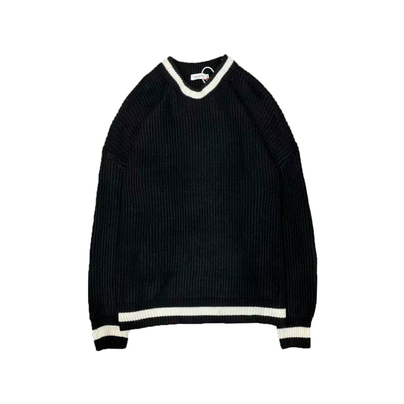 Fashion Brand Color Matching Handsome BF Idle Style Casual Sweater