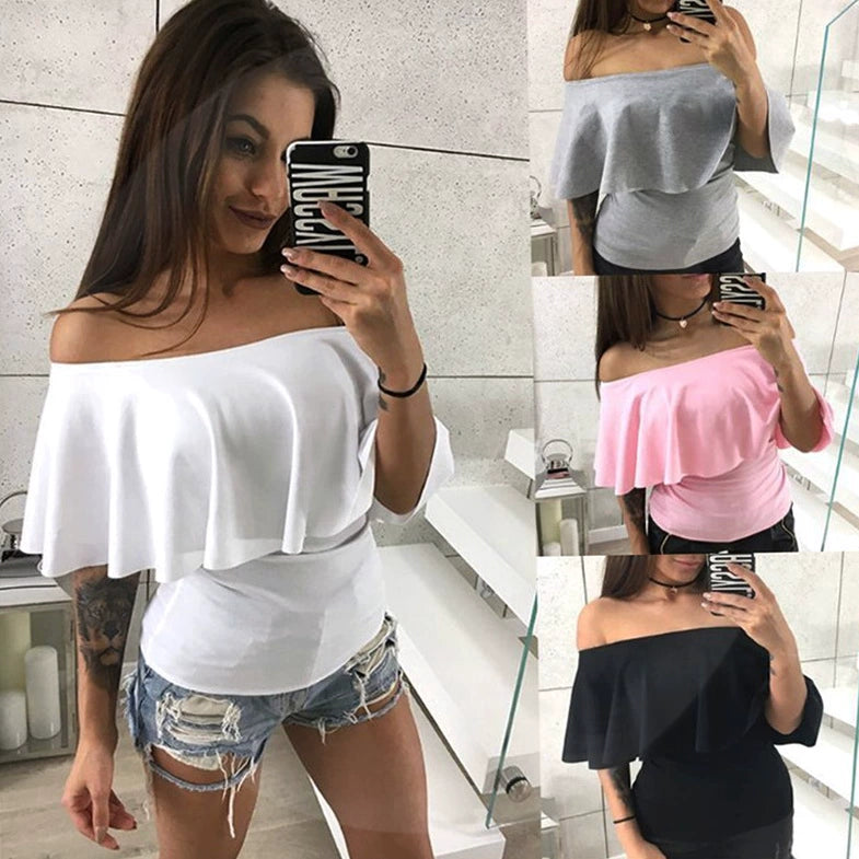 Solid Pleated Chiffon Shirts Fashion Women Tops Plus Size