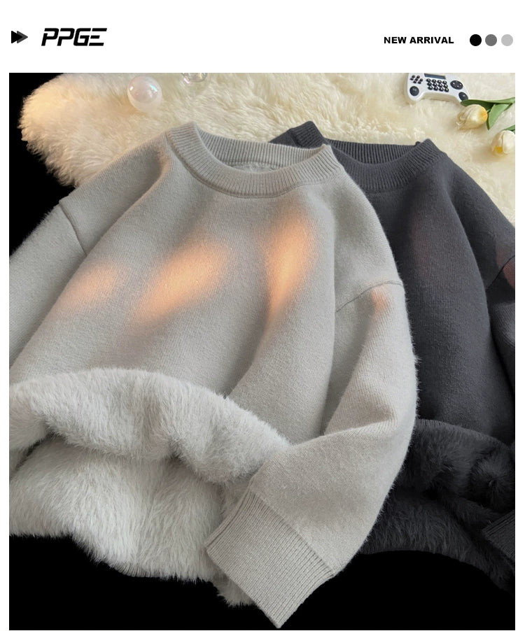 Round Neck Cashmere Casual Bottoming Plus Size Soft Glutinous Sweater