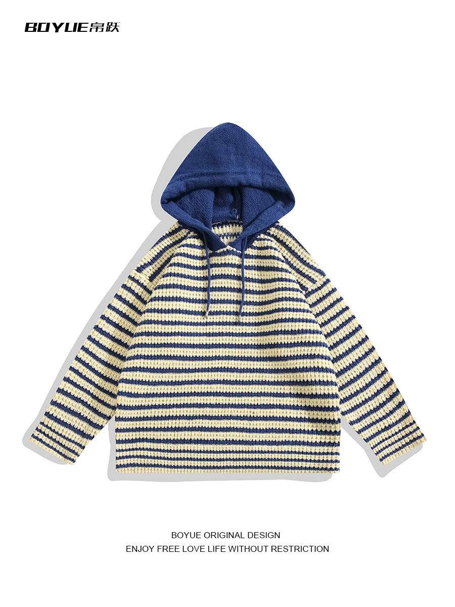 Patchwork Boyue Jump Autumn and Winter Pullover Hooded Sweater