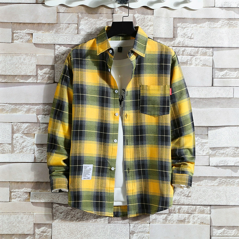 Plaid Trendy Casual Bottoming Shirt