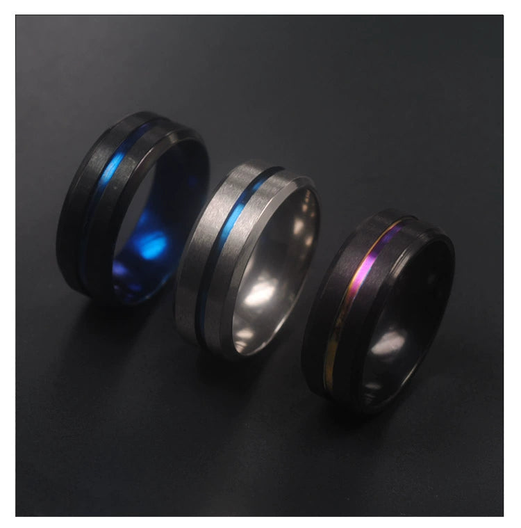 Trendy Brand Single Ring Men's Personality Hipster Titanium Steel Ring Ring Japanese and Korean Style Student Simple Men Little Finger Ring Women