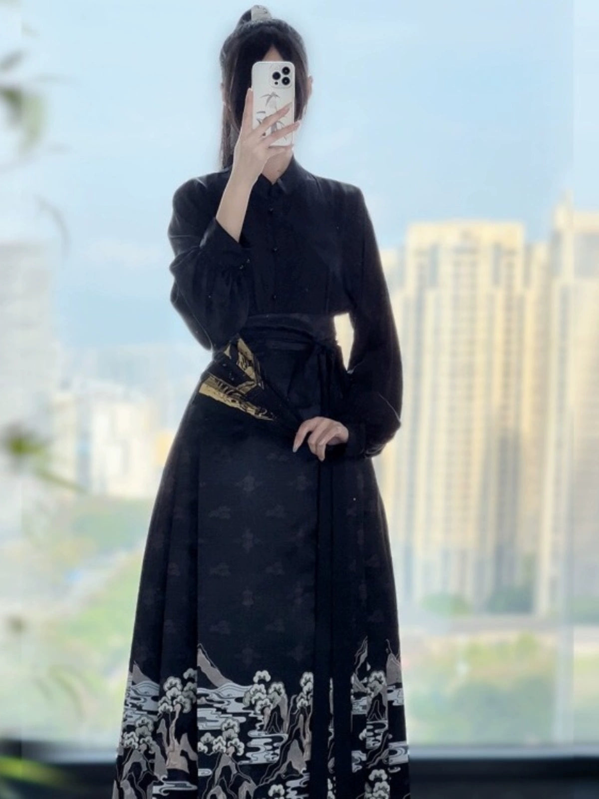 A Beautiful Land Ming Collar Daily Horse-Face Skirt Hanfu