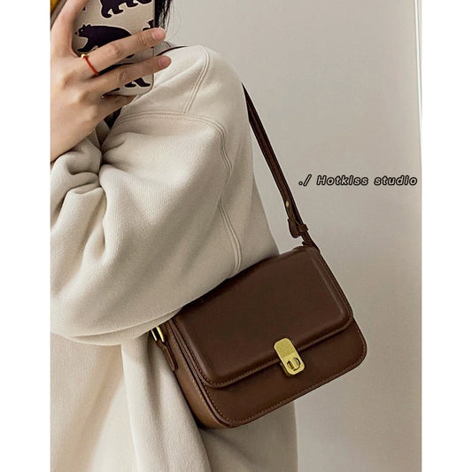 Autumn Winter Retro Special-Interest Design Small Bag Trendy Fashion Advanced Texture Shoulder Crossbody Small Square Bag