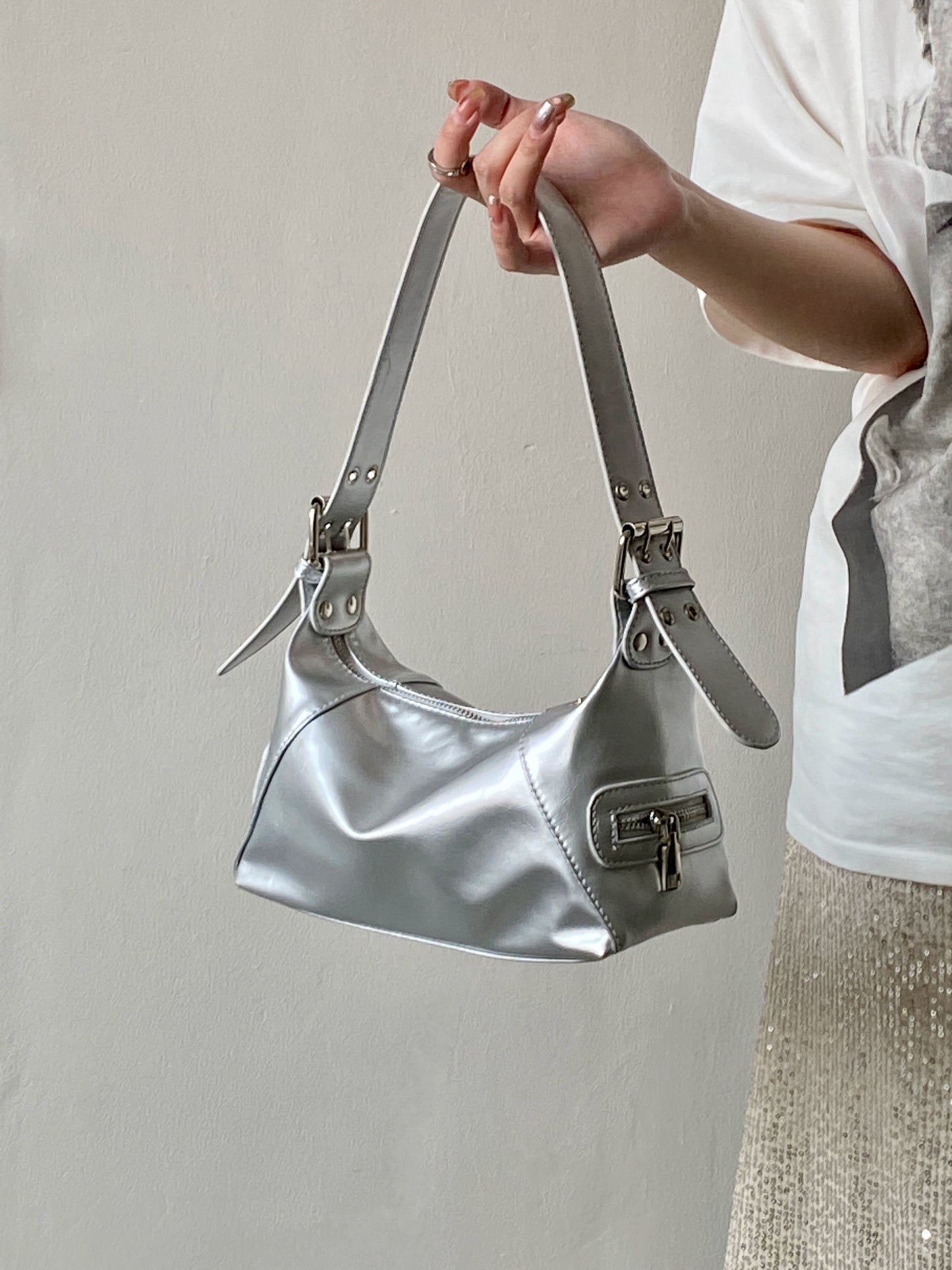 Deer Niche Style Spring/Summer Silver Fancy Women's Shoulder Bag