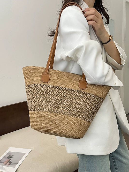 Women's French Shoulder Bag Work Clothing Straw Woven Bag