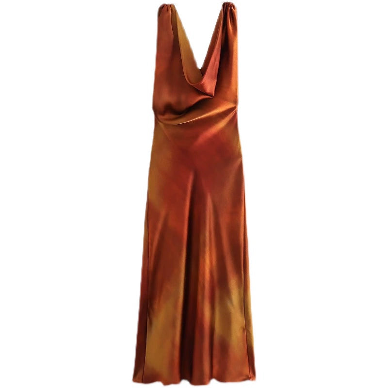 Halterneck Silk Satin Dress by Yoyo Export for Women