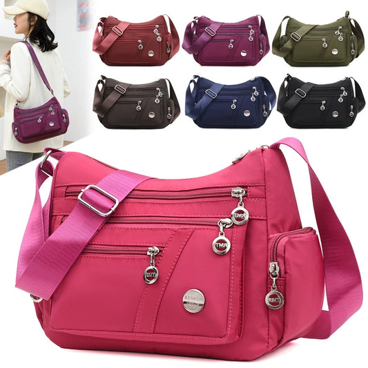 Middle-Aged Women's Bag 2023 New Arrival Multi-Pocket Shoulder Messenger Bag Oxford Cloth Large Capacity Grandma's Bag Crossbody Bag Travel