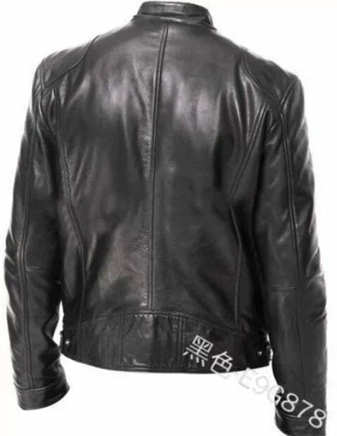 Men's Leather Jacket Bomber Motorcycle Biker Jackets Men's PU Leather Jacket