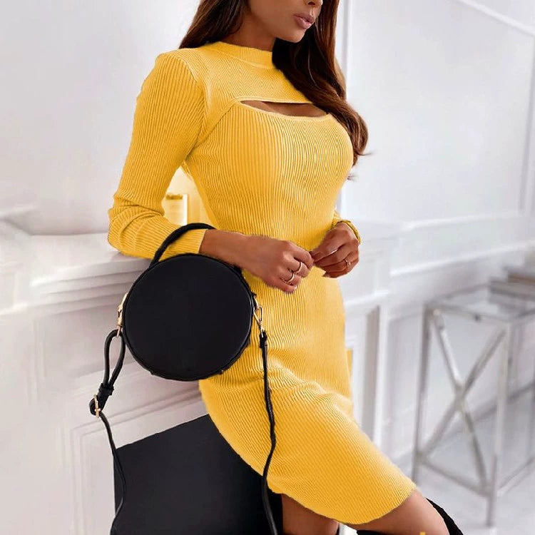 Cut out Slim Party New Casual Women's Dresses Silm Dress