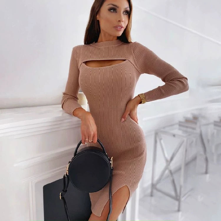 Cut out Slim Party New Casual Women's Dresses Silm Dress