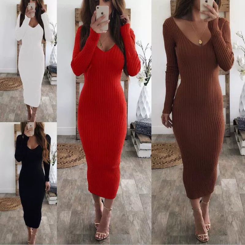 Dress Women Female Fashion Dresses Ladies plus Size Winter Sweater