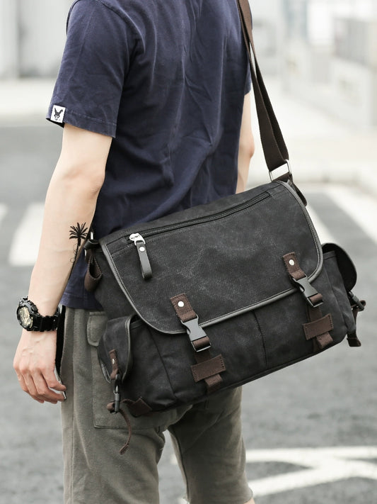 Retro Electrician Canvas Shoulder Bag Casual Messenger Bag