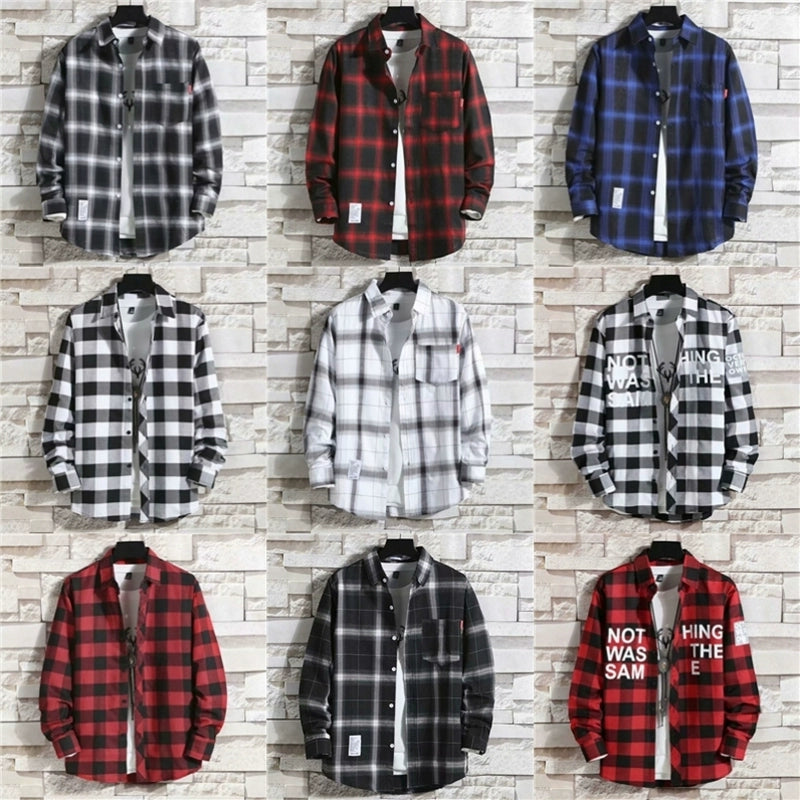 Plaid Trendy Casual Bottoming Shirt