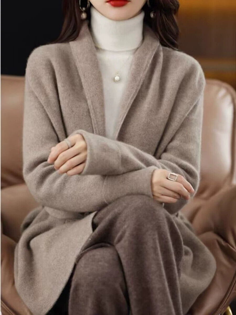 Counter Heavy Industry Lacing Mid-Length Knitted Cashmere Cardigan