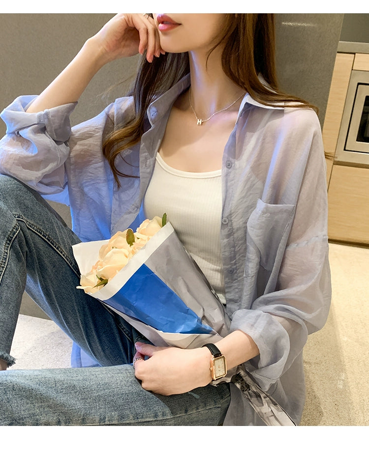 Korean-Style Loose-Fit Long-Sleeve Cardigan