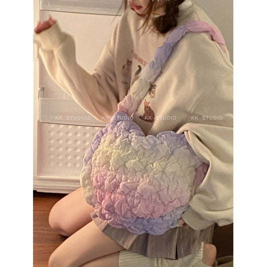 South korea Niche Pleat Underarm Bag Women 2023 New Autumn and Winter Fashion Color Dumpling Bag Commuter Shoulder Bag