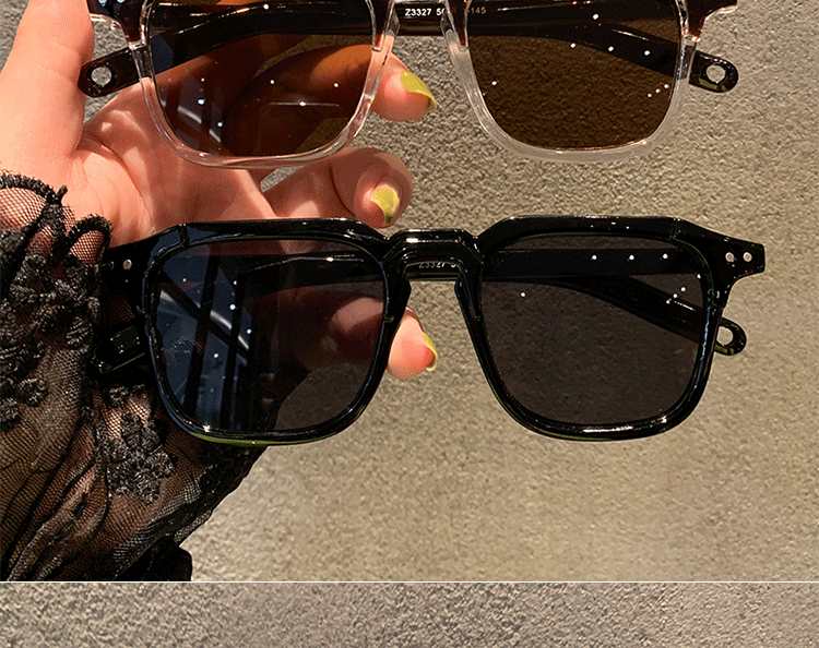 Retro Korean Type New Arrival Sun Shade Small Square Box Sunglasses for Women Trendy Stylish Men Couple round Face Internet Celebrity Fashionable Sunglasses