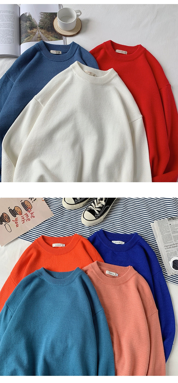 K-style Men and Women Ins Hong Kong Style Handsome Couple Sweater