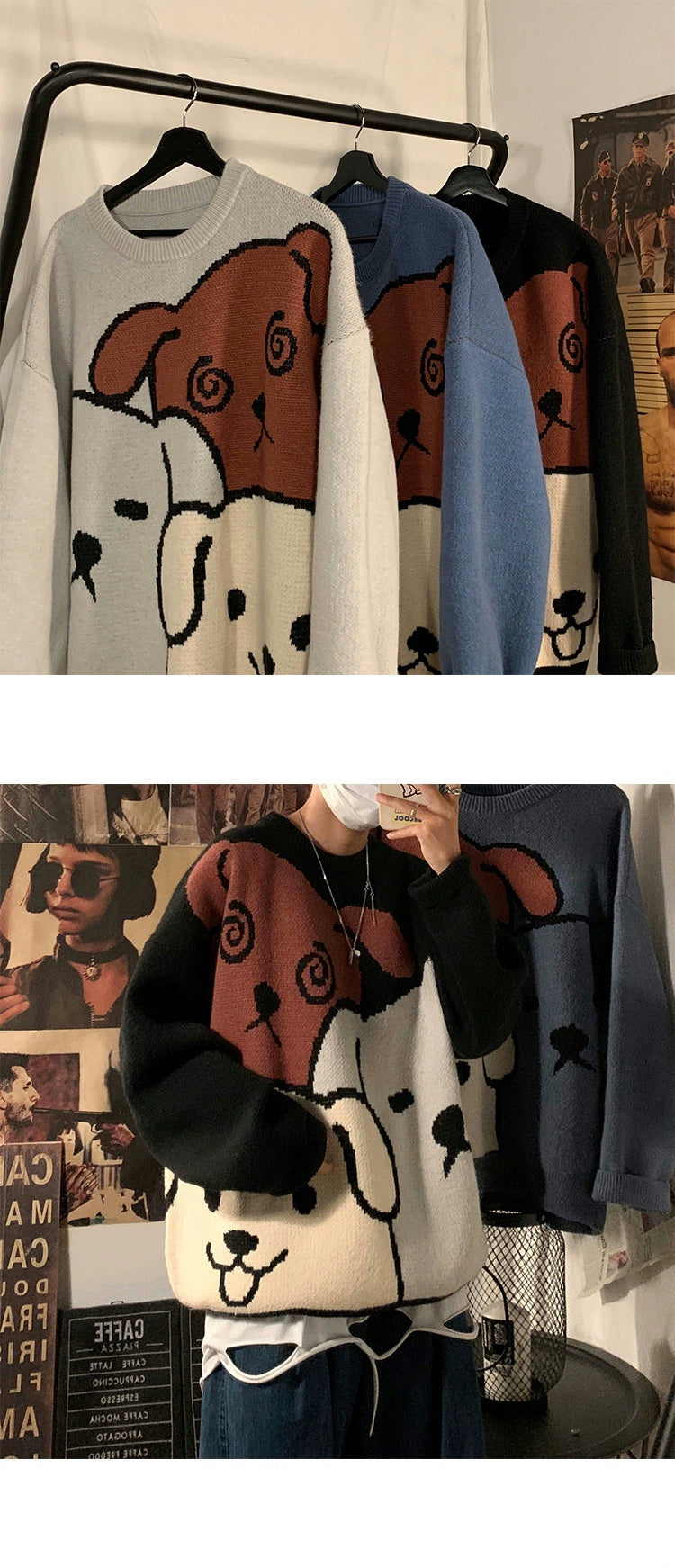 Trendy round Neck Sweater Street Fashion Cartoon