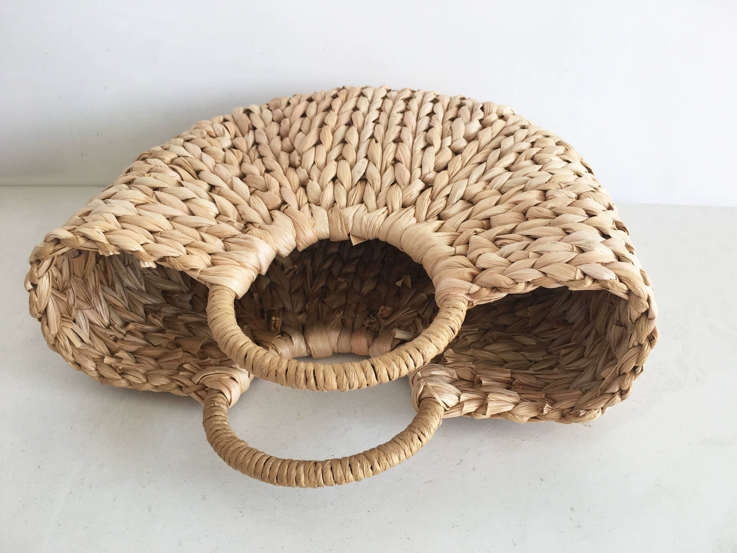 New Straw Bag Corn Husk Hand-Woven Bag Beach Bag Summer Pure Color Satchel Half Moon Women's Bag Hot