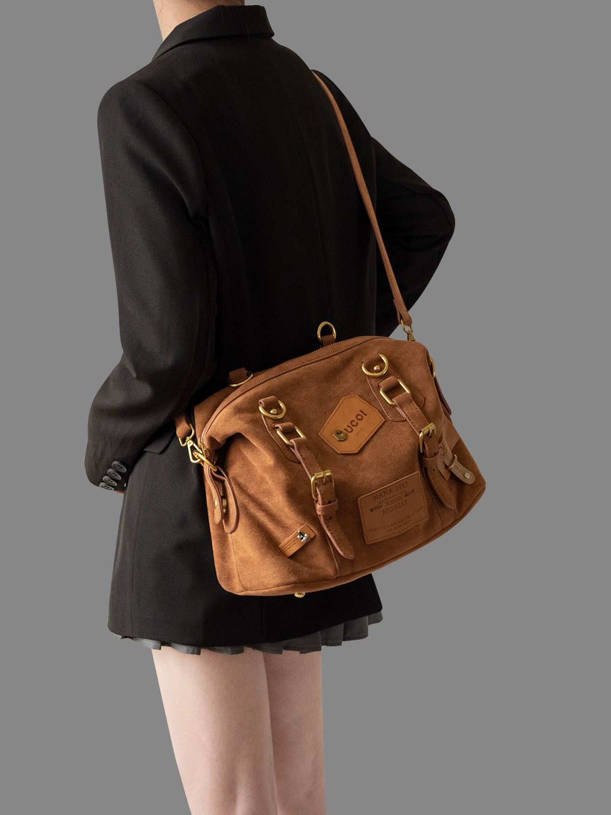 Hiatus Retro Brown Rivet Casual Backpack