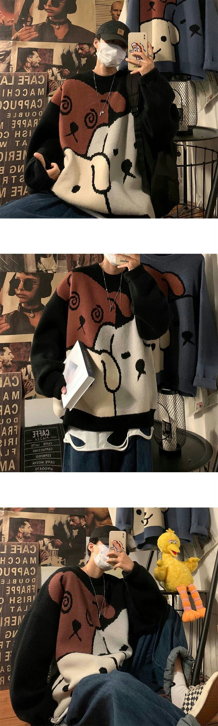 Trendy round Neck Sweater Street Fashion Cartoon