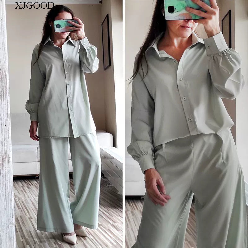 Sun Protection Shirt Wide Leg Pants Two Piece Set Wide Leg Two-piece Set